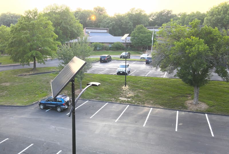 Solar lighting for parking lots providing cost-effective and reliable illumination for municipalities