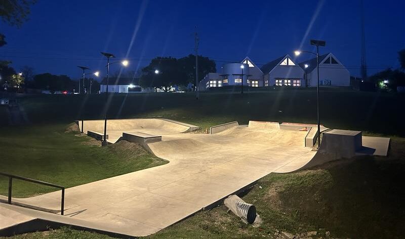 skate park with solar park lighting by fonroche lighting america