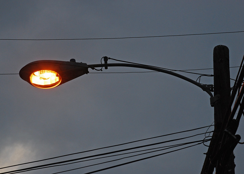 old sodium street light in california