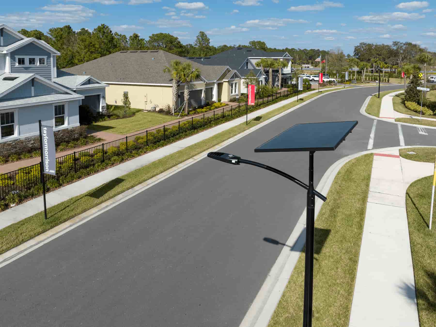 North Florida neighborhood lit by Fonroche solar lights no trenching, no electric bills, just reliable, off-grid performance built for local conditions