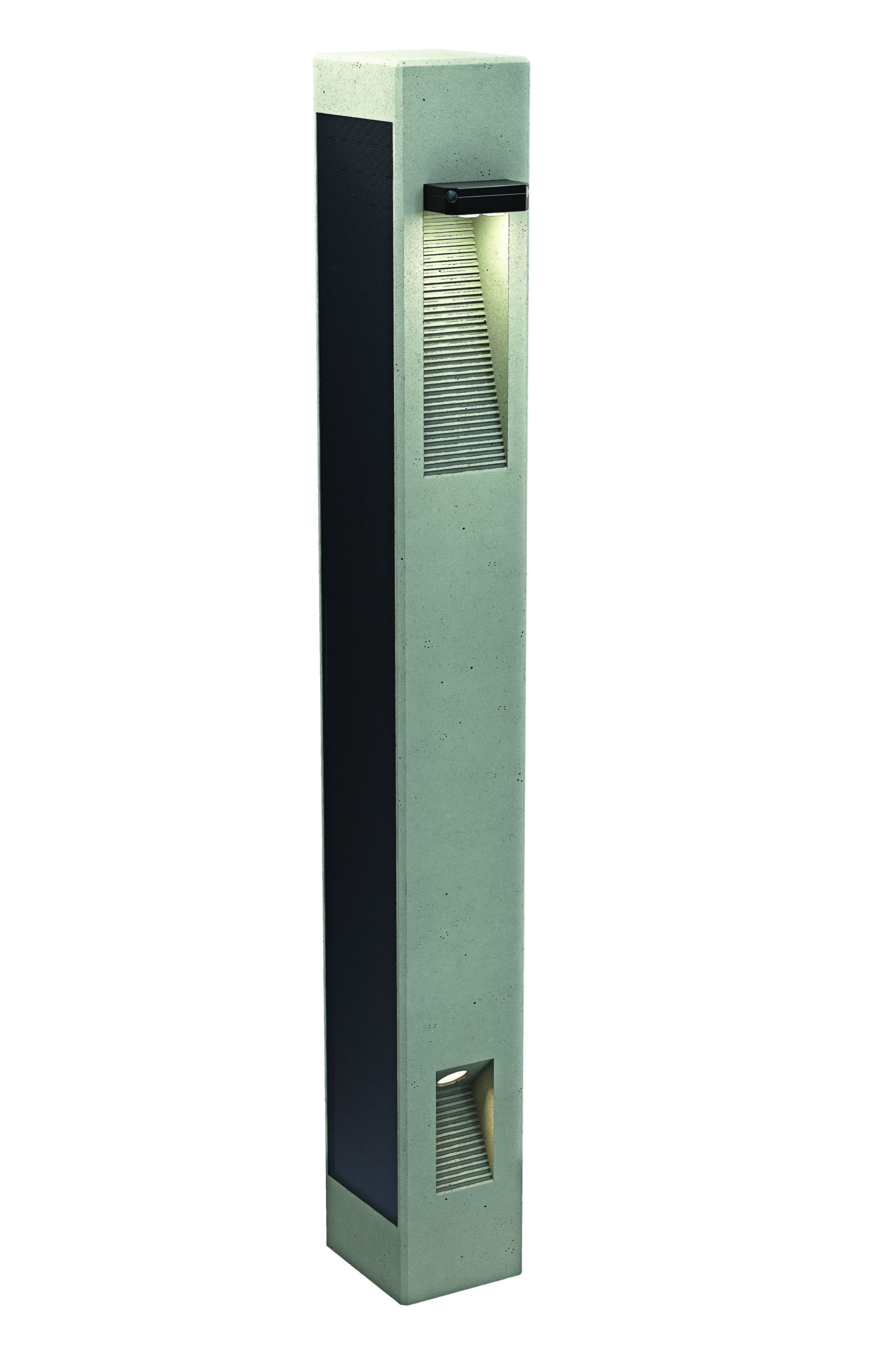 Architectural solar bollard light designed for pathway, landscape, and public space illumination. Alternative Options