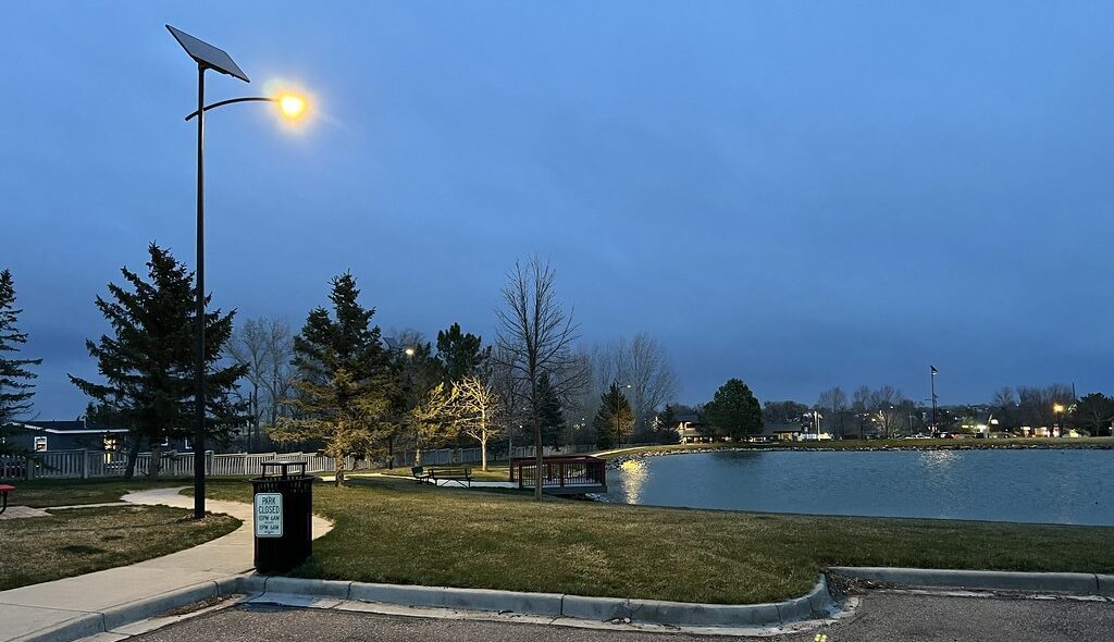 Fonroche Solar SmartLights provide off-grid, reliable park lighting for nighttime safety and visibility