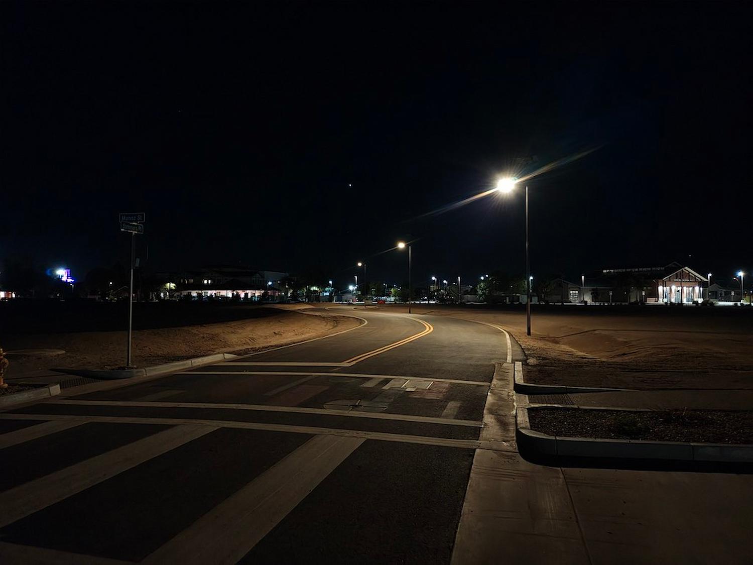 solar street lighting alabama night safety.jpg Off-grid solar street lighting enhancing safety at rural intersections in Hardee County, Florida.