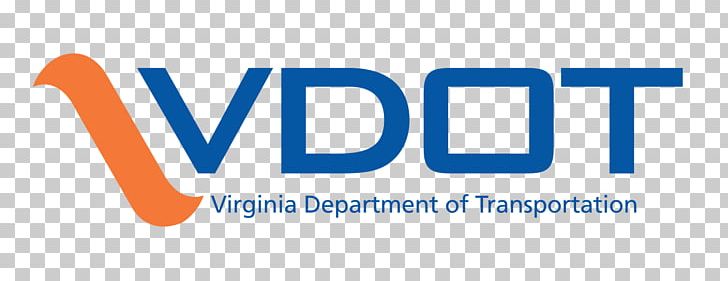 Virginia Department of Transportation VDOT logo with orange symbol and blue text on transparent background