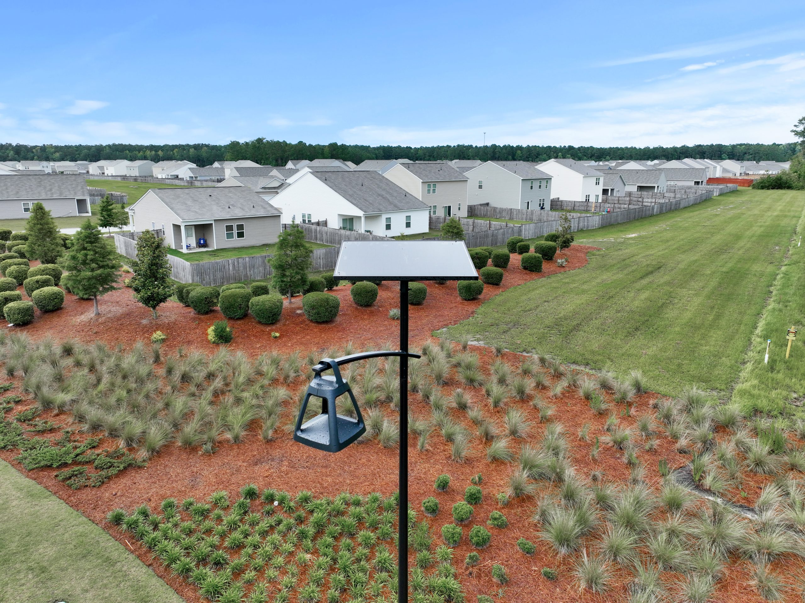 belle-epoque-solar-street-light BELLE EPOQUE decorative solar street light installed in a landscaped residential community