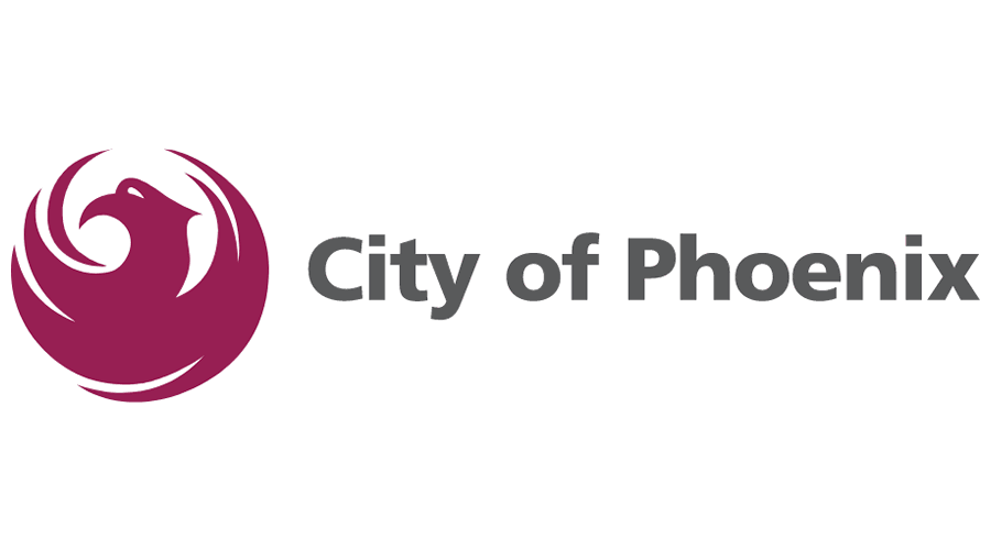 City of Phoenix logo with stylized phoenix bird icon and text on a light background
