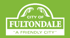 City of Fultondale logo with green background and white text reading “A Friendly City”