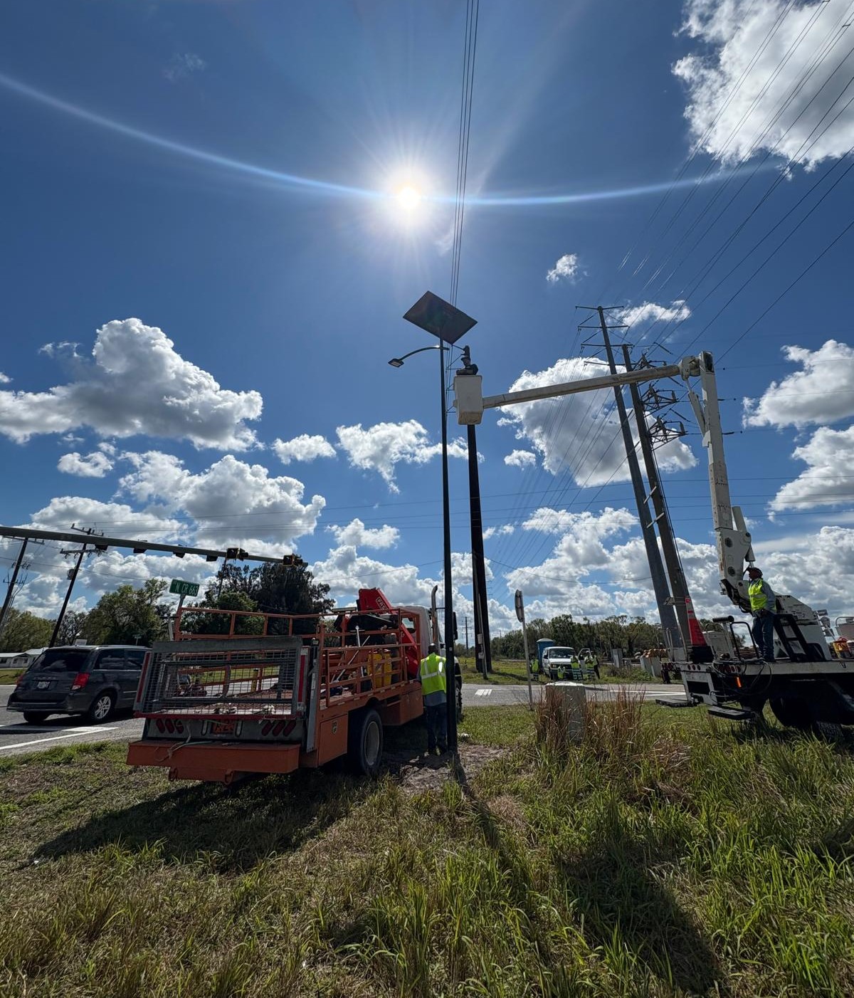 hardee-county-public-works-team-installing-trenchless-solar-lighting-system