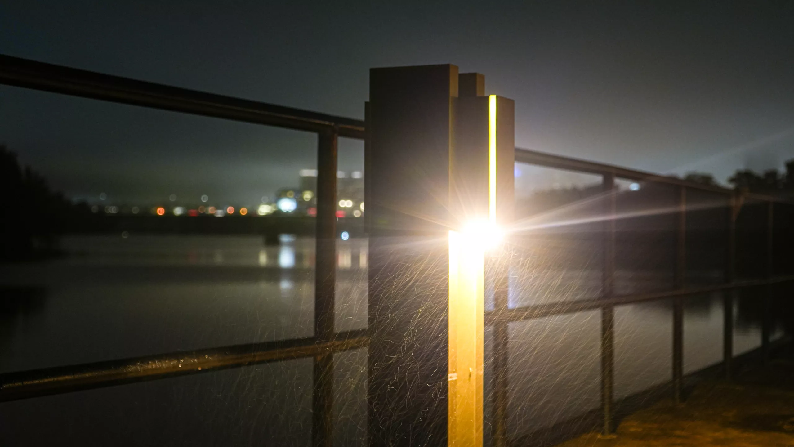 richmond-va-sail250-solar-bollard-waterfront-lighting.jpg Solar bollard illuminating the waterfront pathway at night in Richmond, Virginia for the Sail250 project